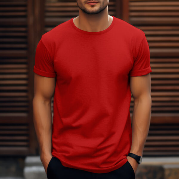 Round Neck Half Sleeve Classic Red