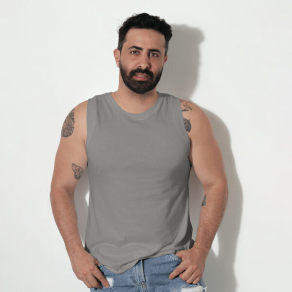 Men's Grey Sleeveless T-Shirt