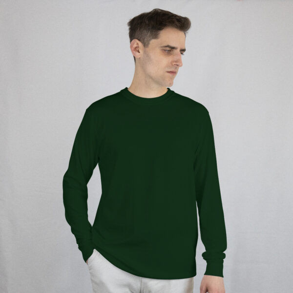 Round Neck Full Sleeve Classic T-Shirt Dark Green