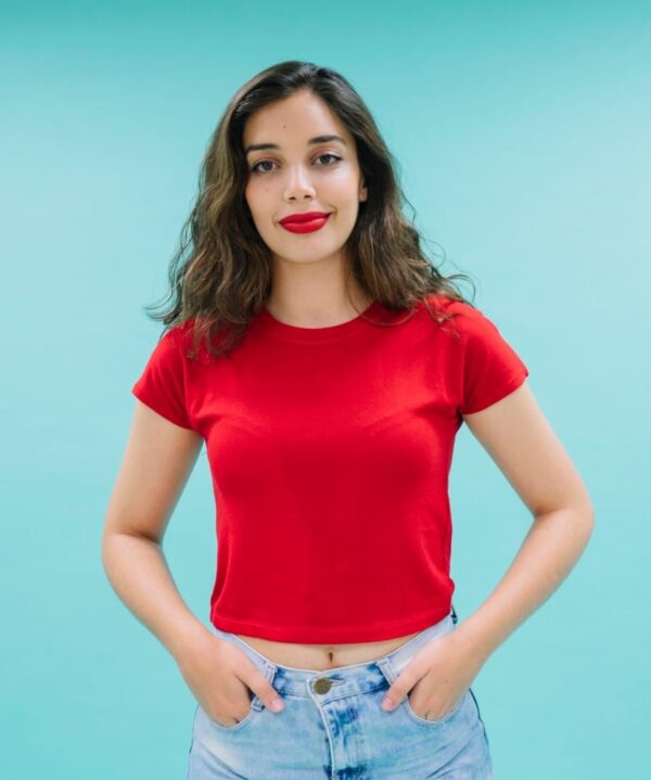 Women Crop Top Red