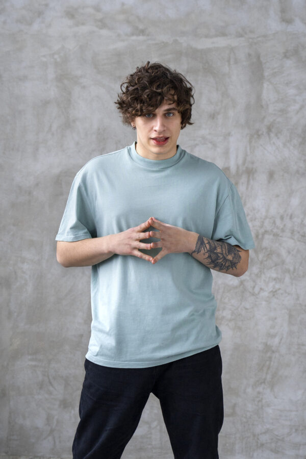 Men's Oversized Classic T-Shirt Sky Blue