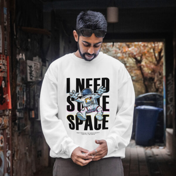 Men's Sweatshirt ( Space Theme Astronaut customized in White)