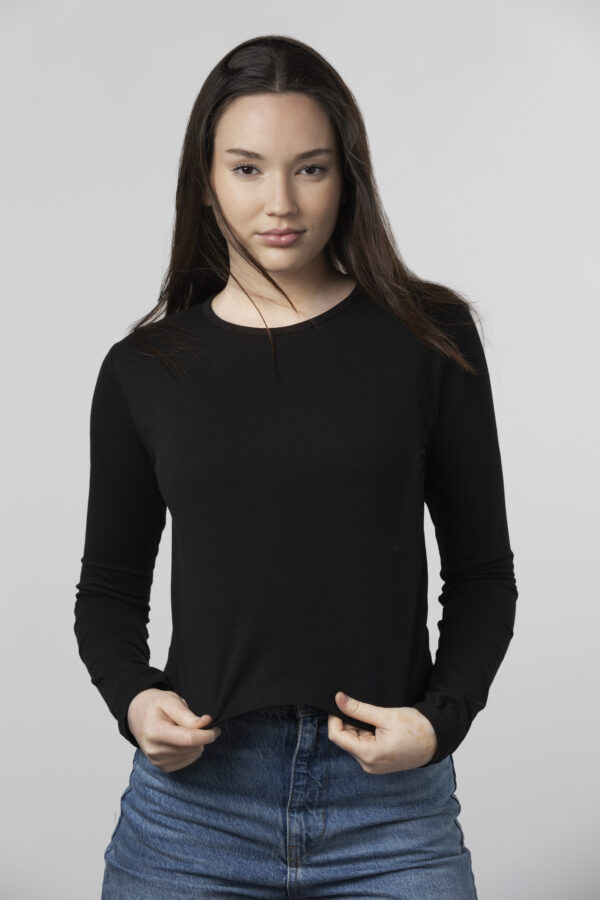 Women's Round Neck Full sleeve T-Shirt Black