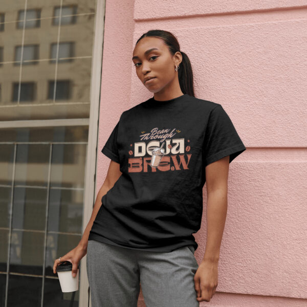 Women's Round Neck Classic T-Shirt Black (Deja Brew)