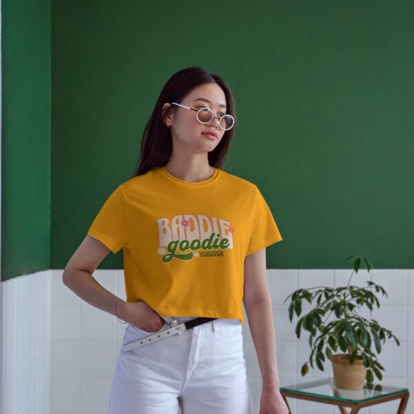 Women's Round Neck Crop Top Golden Yellow (Baddie Goodie)